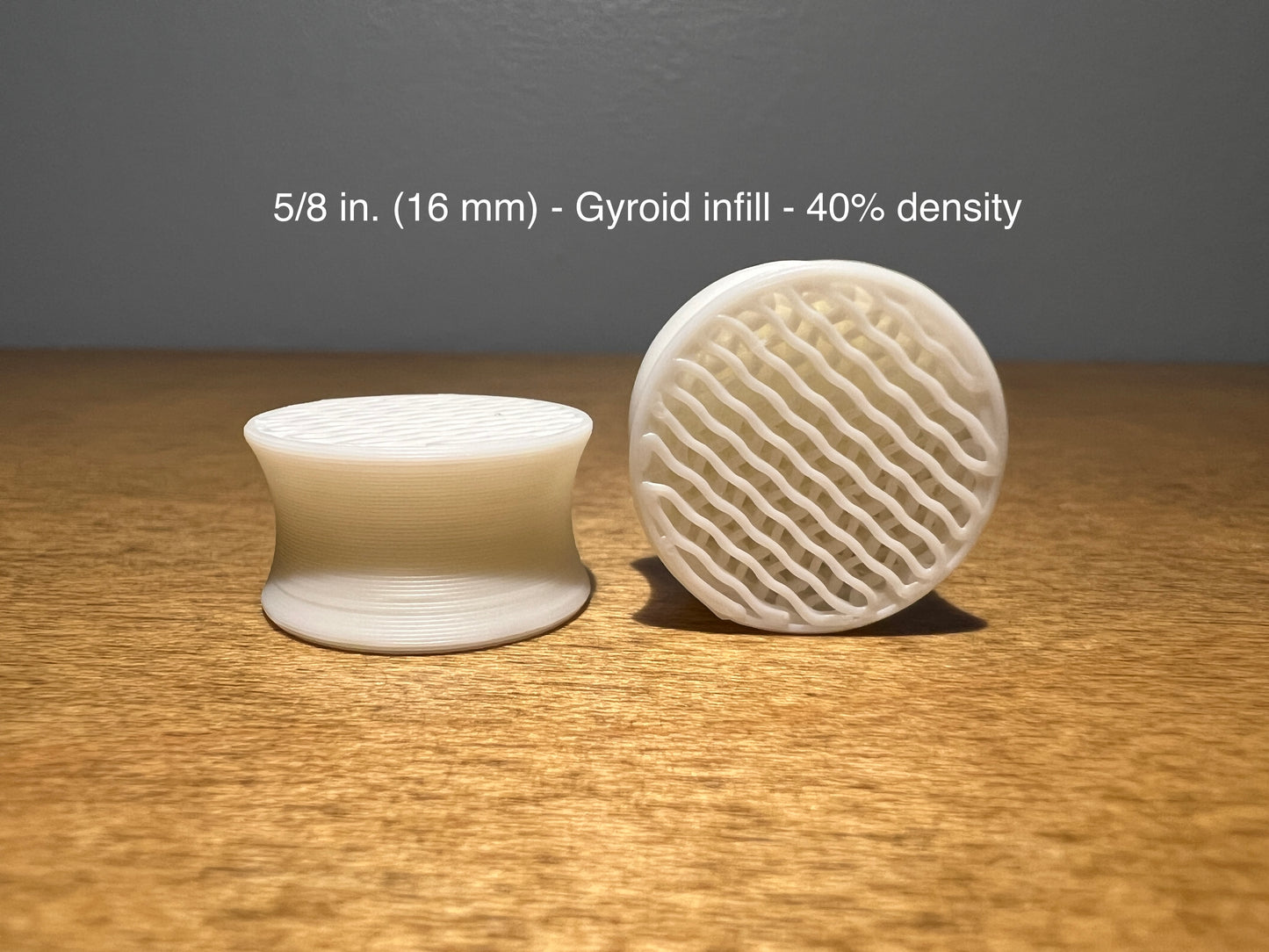 Gyroid Infill White Plugs