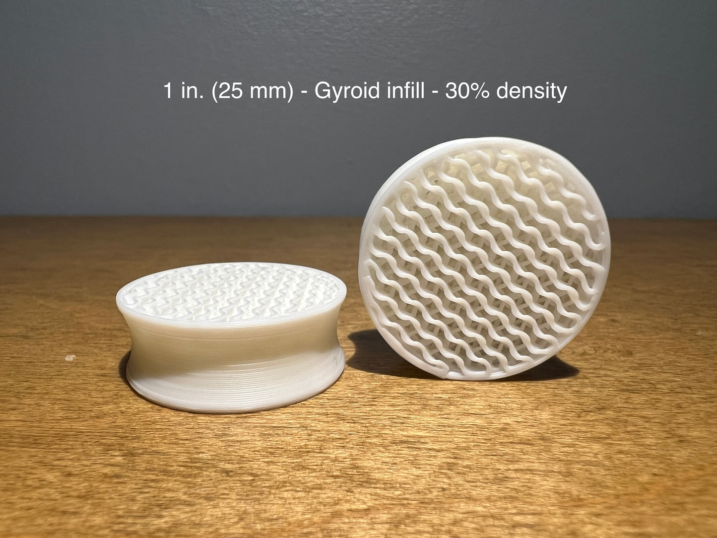 Gyroid Infill White Plugs